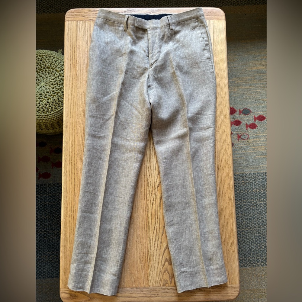 Banana Republic Men's Linen Light Grey Pants